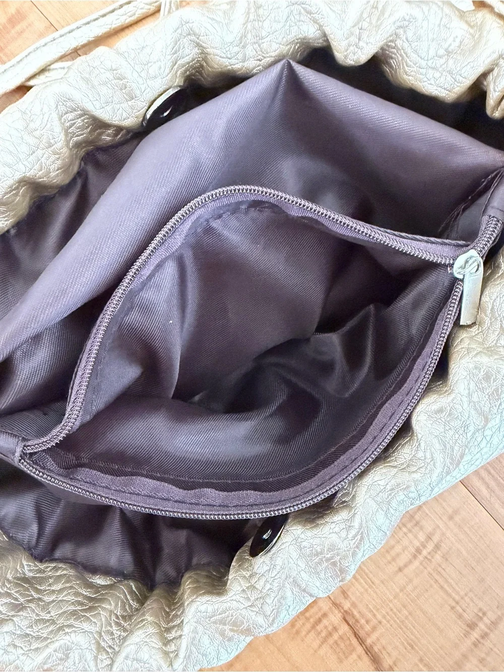 Gold Metallic Drawstring Backpack Bag